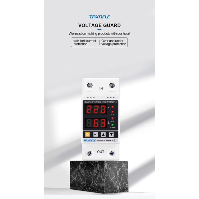 Voltage relay 1-faz 63A - solves the problem of too high voltage