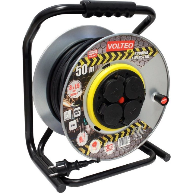 Volteo КАБЕЛЬ-ПОДОВЖУВАЧ HEAVY DUTY METAL DRUM 20M H05RR 3*2,5 IP44