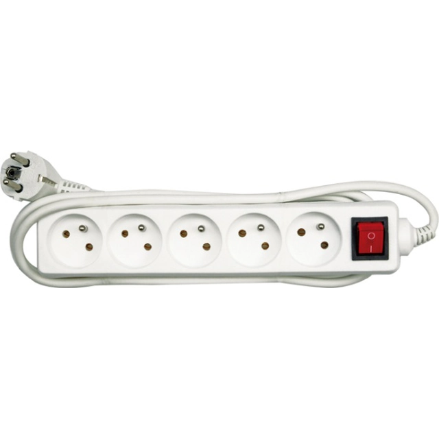 Vorel power strip 5 sockets 3 m white (72530)