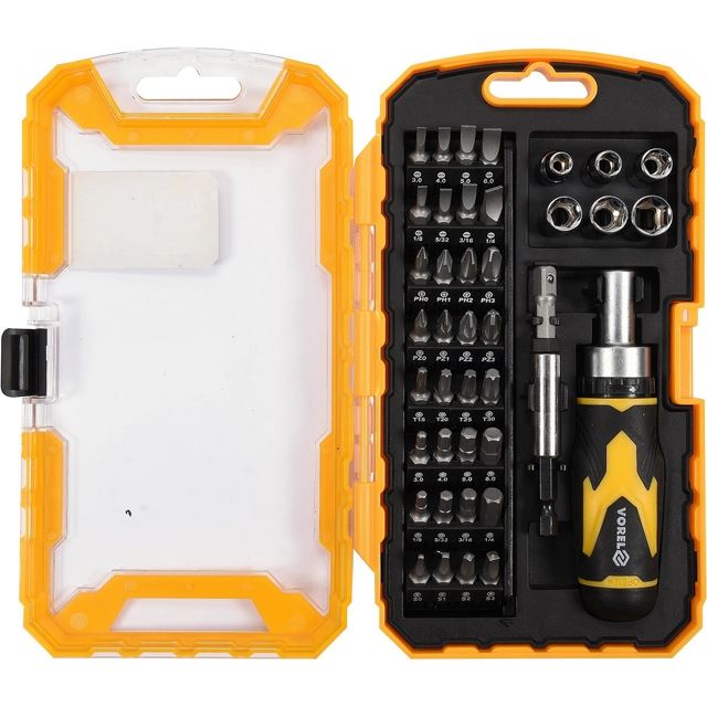 Vorel Ratchet screwdriver with bits set 41pcs