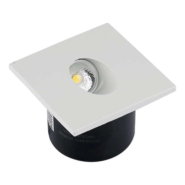 VT-1109 3W LED staircase lighting / Color: 4200K / Housing: White / Square