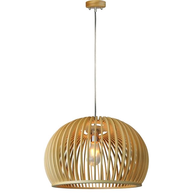 VT4280 Hanging lamp / Wood shade with chrome decorations / Diameter: 450