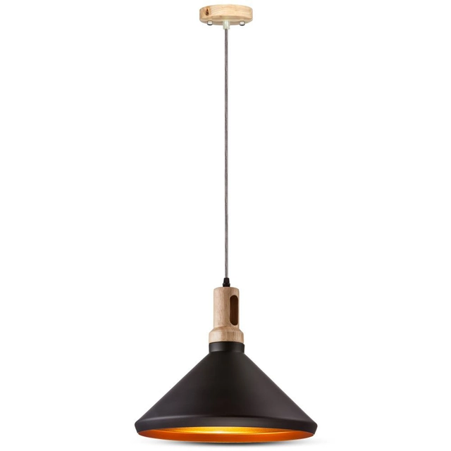 VT7535 Pendant lamp / Shade: Steel with wood element / Black