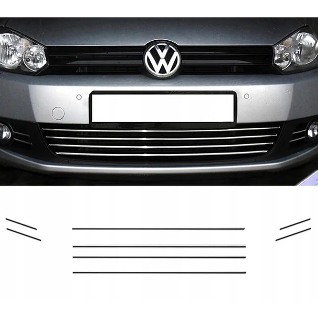 VW GOLF VI 6 - CHROME GRILL juostelės, manekeno tiuningas