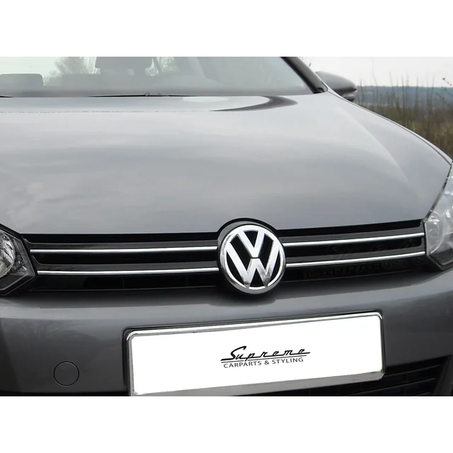 VW GOLF VI Mk6 - CHROME GRILLstrips, dummy Tuning