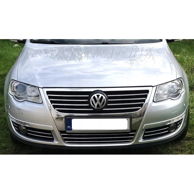 VW PASSAT B6 - CHROMOVÉ GRILOVÉ lišty Tuning KOMPLET