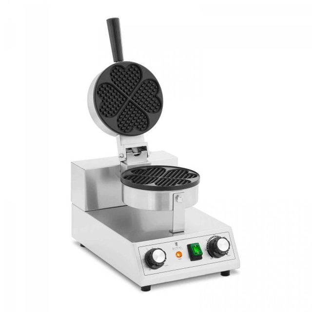 Waffle maker - heart shape - 1000 AT ROYAL CATERING 10012900 RCWM-1000-S