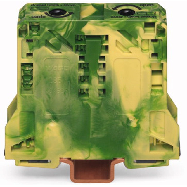 Wago Feed-through connector 2-przewodowa 20x94mm yellow-green - 285-157