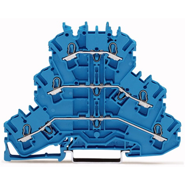 „Wago“ jungtis 3-piętrowa tiesiai per N/N/N 69,5x93,3mm mėlyna – 2002-3204