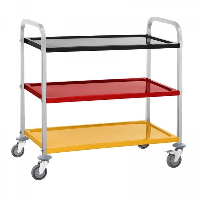 Waiter's trolley - 3 shelves - 150 kg - colorful ROYAL CATERING 10011011 RCSW 3C