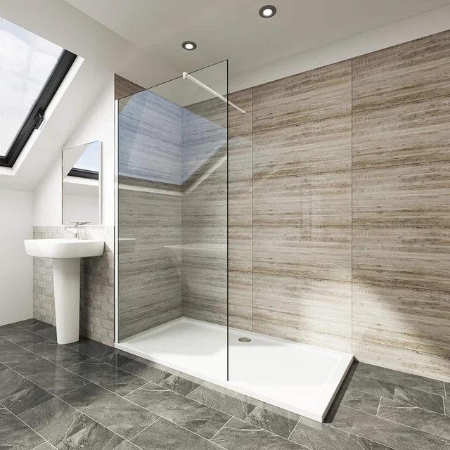 Walk-in 8 mm tempered glass shower wall, 100x200cm