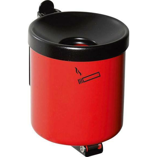 Wall ashtray, with a mechanism tilting, Rondo Junior, red