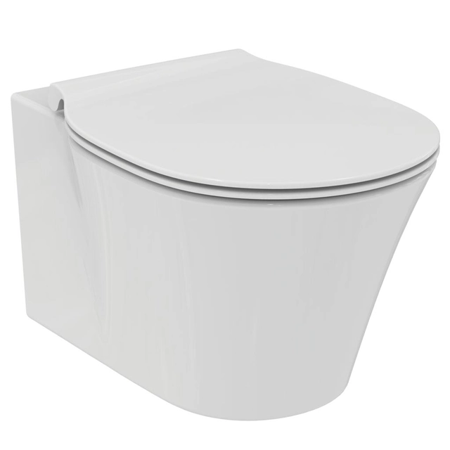 Wall-hung WC Ideal Standard Connect, Air Aquablade, with hidden fixings and soft-close lid