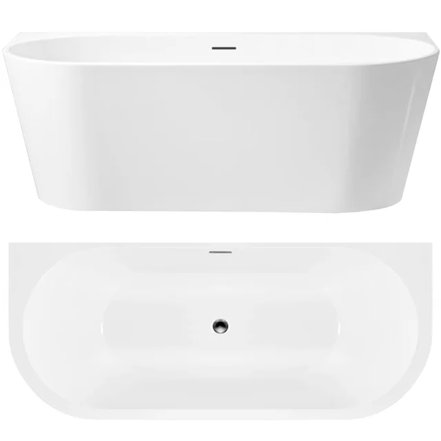 Wall-mounted Acrylic Bathtub OLIMPIA 150cm