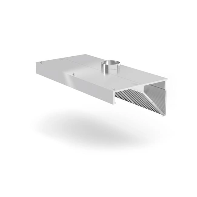 Wall-mounted oblique hood without lighting | 1000x700x450 mm