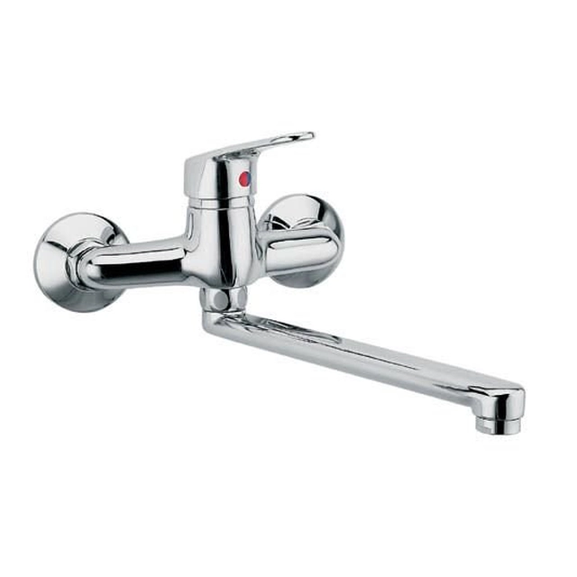 Wall-mounted Smile washbasin mixer chrome