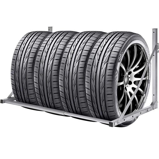 Wall-mounted tire holder stand