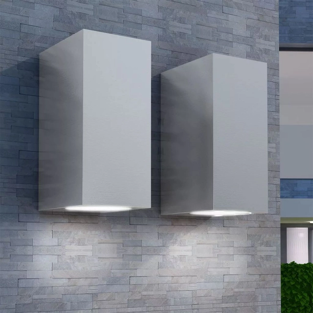 Wall outdoor luminaires, light up and down, 2 pcs.