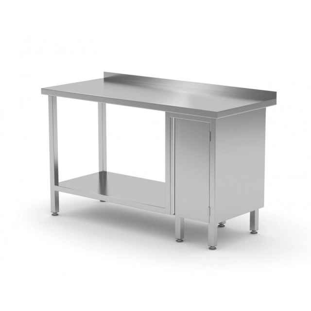 Wall table, cabinet with hinged door and shelf - cabinet on the right 1600 x 600 x 850 mm POLGAST 126166-P 126166-P