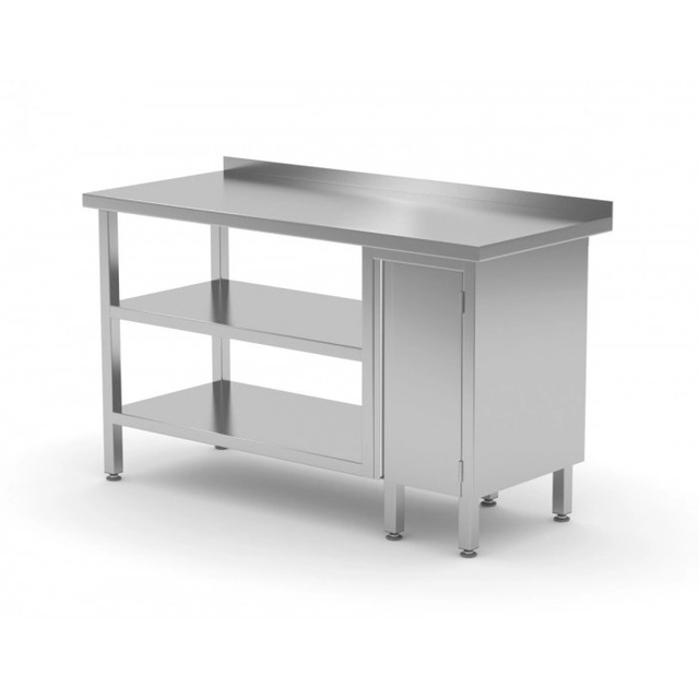 Wall table, cabinet with hinged door and two shelves - cabinet on the right 1500 x 600 x 850 mm POLGAST 126156-P/2 126156-P/2