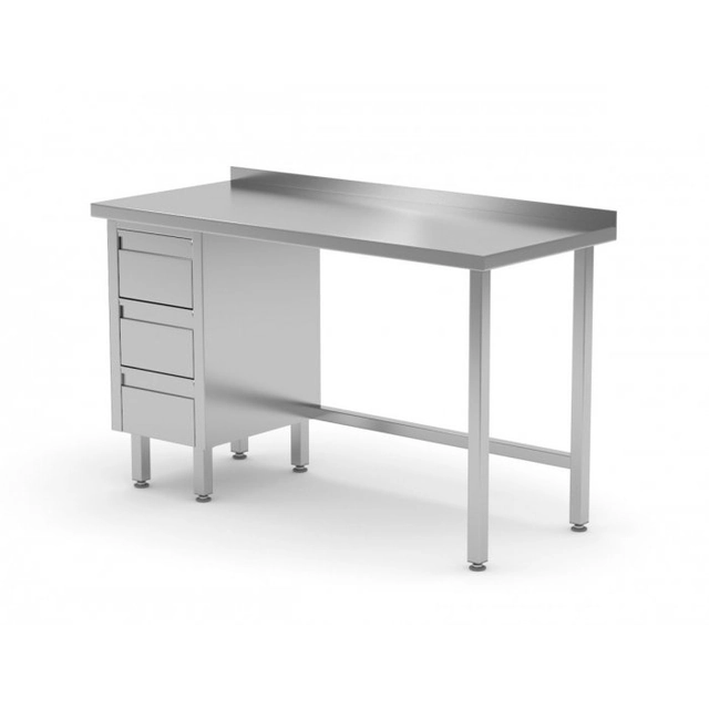 Wall table, cabinet with three drawers - drawers on the left side 1100 x 700 x 850 mm POLGAST 123117-3-L 123117-3-L