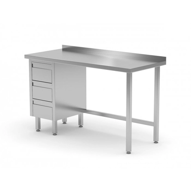 Wall table, cabinet with three drawers - drawers on the left side 1200 x 600 x 850 mm POLGAST 123126-3-L 123126-3-L