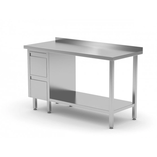 Wall table, cabinet with two drawers and shelf - drawers on the left side 1900 x 600 x 850 mm POLGAST 125196-L 125196-L