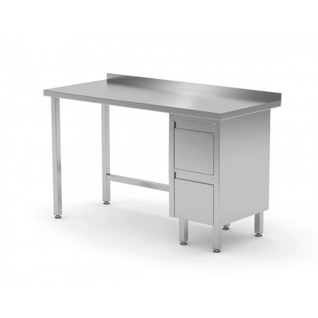 Wall table, cabinet with two drawers - drawers on the right side 1400 x 600 x 850 mm POLGAST 123146-P 123146-P