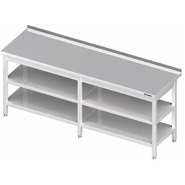 Wall table with 2 shelves, welded, 2300x700x850 mm