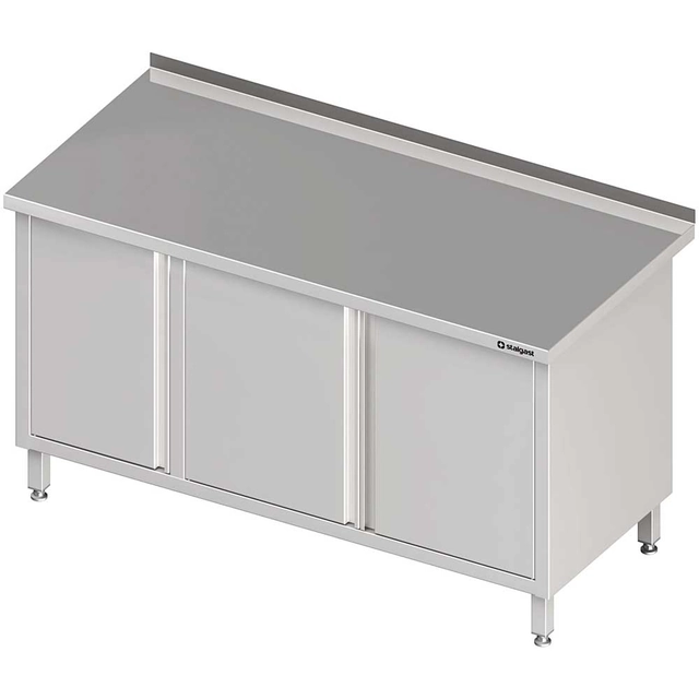 Wall table with cabinet (L), swing doors 1300x700x850 mm