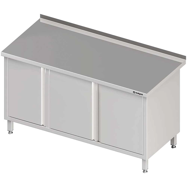 Wall table with cabinet (L), swing doors 1500x600x850 mm