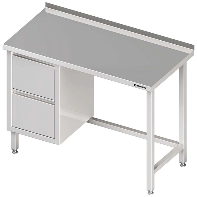 Wall table with two drawer block (L), without shelf 1000x700x850 mm