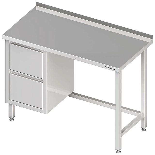 Wall table with two drawer block (L), without shelf 1200x700x850 mm