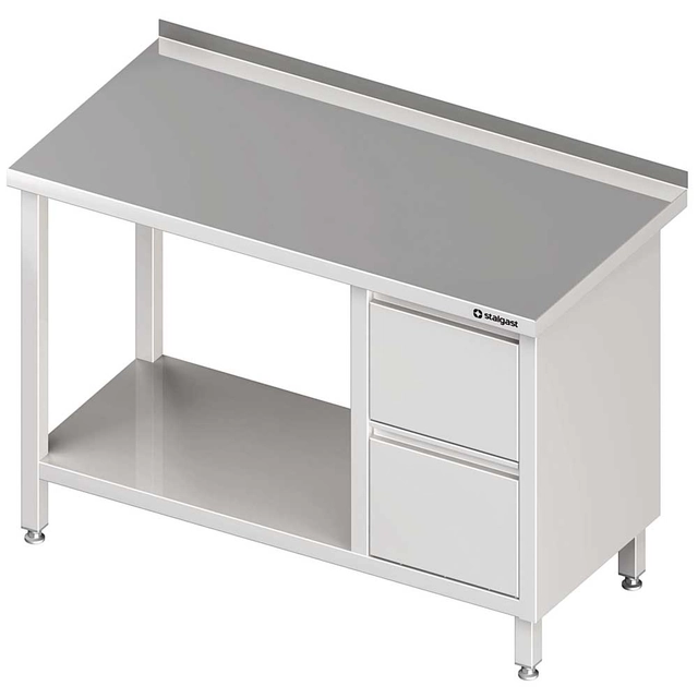 Wall table with two drawer block (P) and shelf 1800x600x850 mm