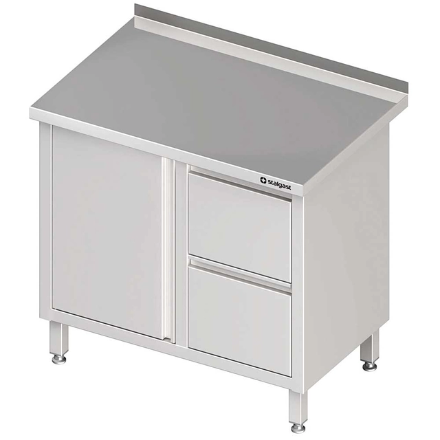 Wall table with two drawer block (P), swing doors 1000x700x850 mm