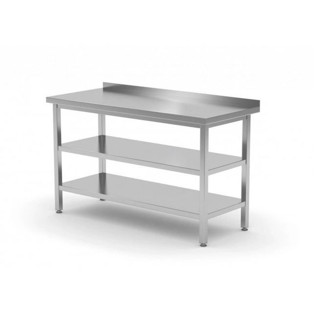 Wall table with two shelves 1400 x 600 x 850 mm POLGAST 103146/2 103146/2