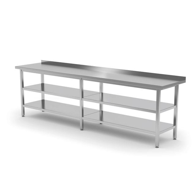 Wall table with two shelves | 2600x600x850 mm