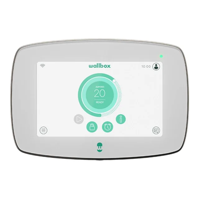 Wallbox | Commander 2 Elbiloplader, 5 meter kabel Type 2 | 22 kW | Udgang | A| Wi-Fi, Bluetooth, Ethernet, 4G (valgfrit) | Førsteklasses ladestation udstyret med 7” berøringsskærm til offentlige og private opladningsscenarier.Som alle andre Wal