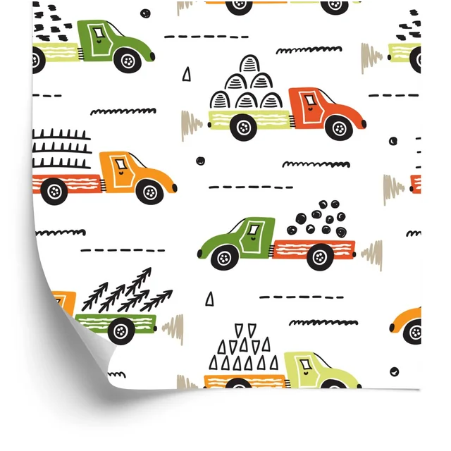 Wallpaper Trees Trucks, Kids Room