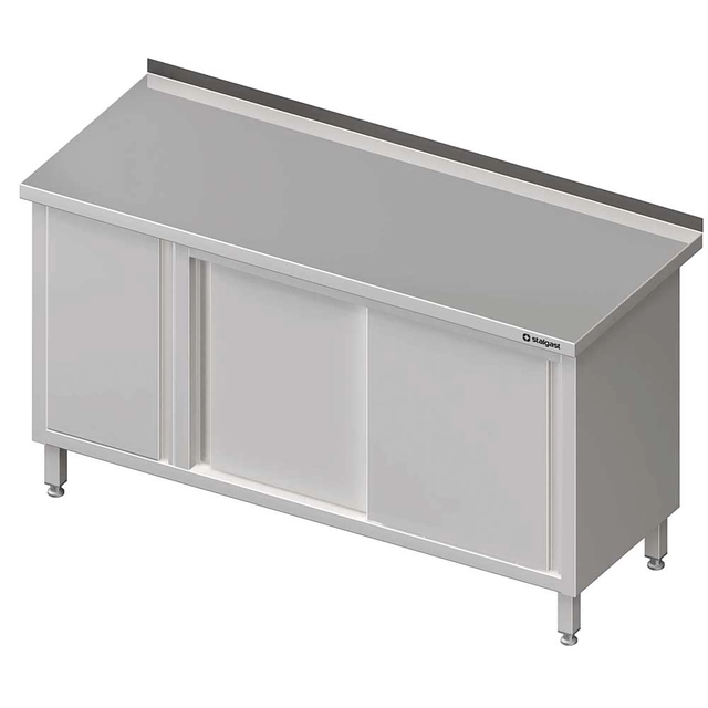 Wandtisch mit Schrank (L), Schiebetüren 1400x600x850 mm