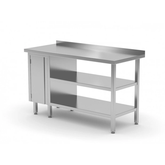 Wandtisch, Schrank mit Flügeltür und zwei Regalen - Schrank links 1100 x 700 x 850 mm POLGAST 126117-L/2 126117-L/2