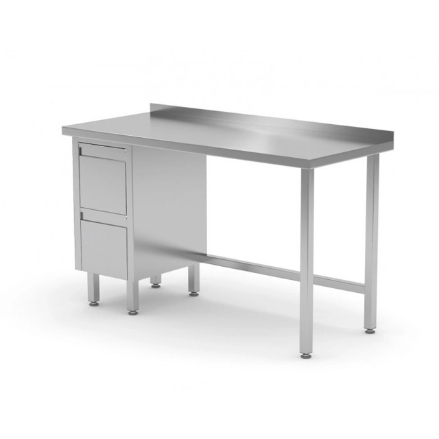 Wandtisch, Schrank mit zwei Schubladen - Schubladen auf der linken Seite 1400 x 600 x 850 mm POLGAST 123146-L 123146-L