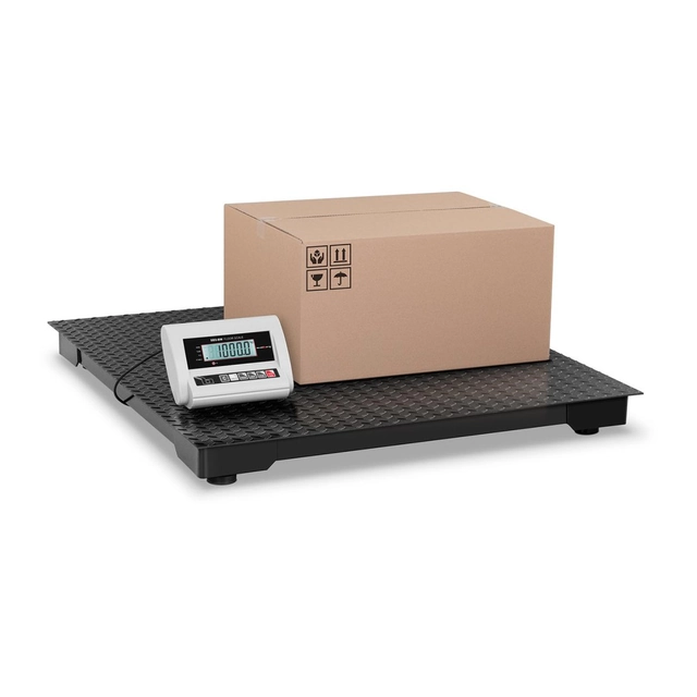 Warehouse floor platform scale 100x100cm power supply + battery 1000kg / 500g