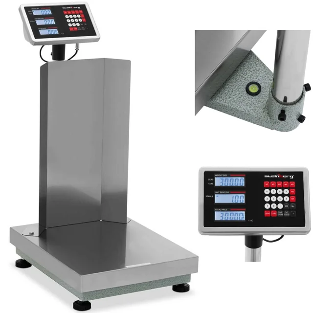 Warehouse platform scale with backrest 40 x 50 cm LCD 300 kg / 0.02 kg