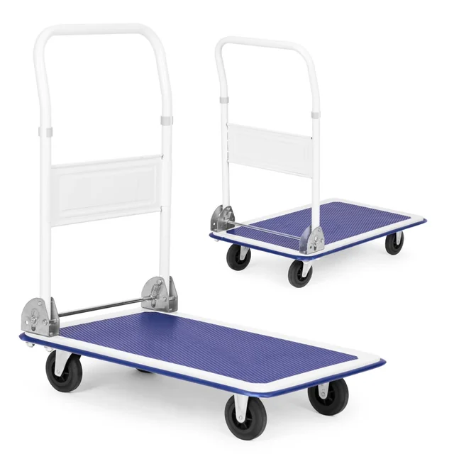 Warehouse platform transport trolley 150KG foldable, manual