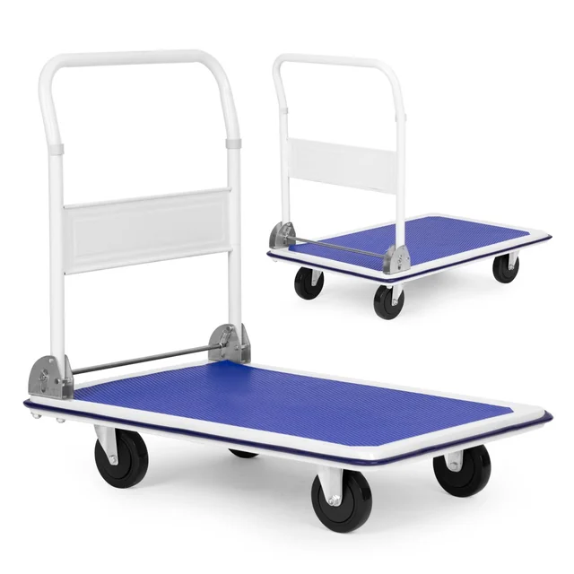 Warehouse platform transport trolley 300KG foldable, manual