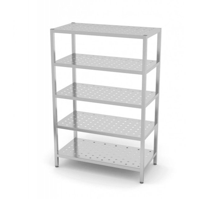 Warehouse rack with adjustable shelves, 5 perforated shelves 1000 x 400 x 1800 mm POLGAST 357104 357104