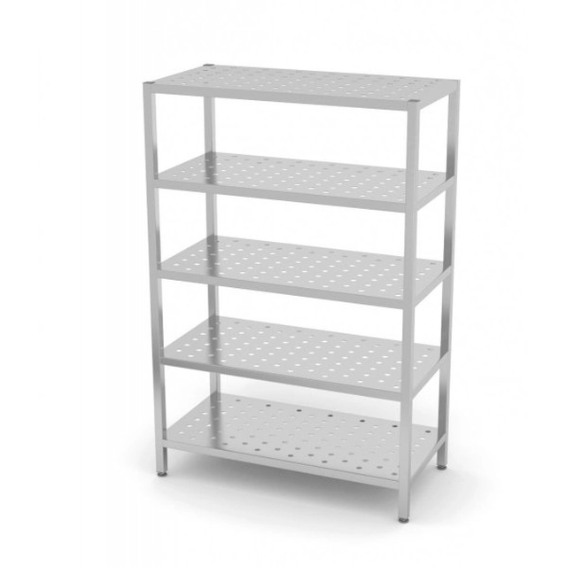 Warehouse rack with adjustable shelves, 5 perforated shelves 1000 x 500 x 1800 mm POLGAST 357105 357105