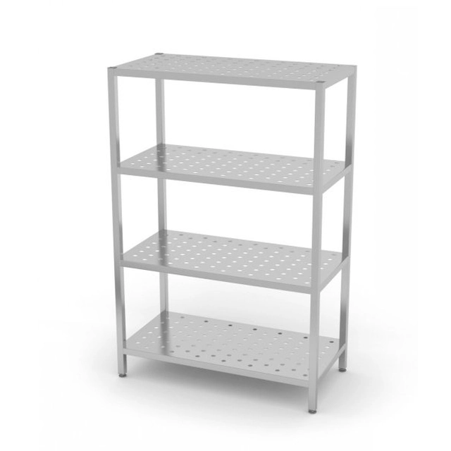 Warehouse shelf, 4 perforated shelves 1000 x 500 x 1800 mm POLGAST 344105 344105