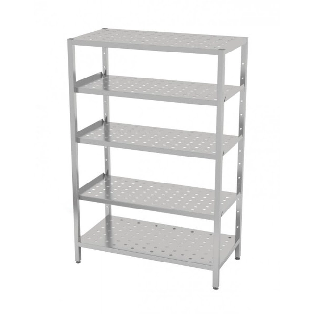 Warehouse shelf, 5 perforated shelves 1000 x 700 x 1800 mm POLGAST 345107 345107